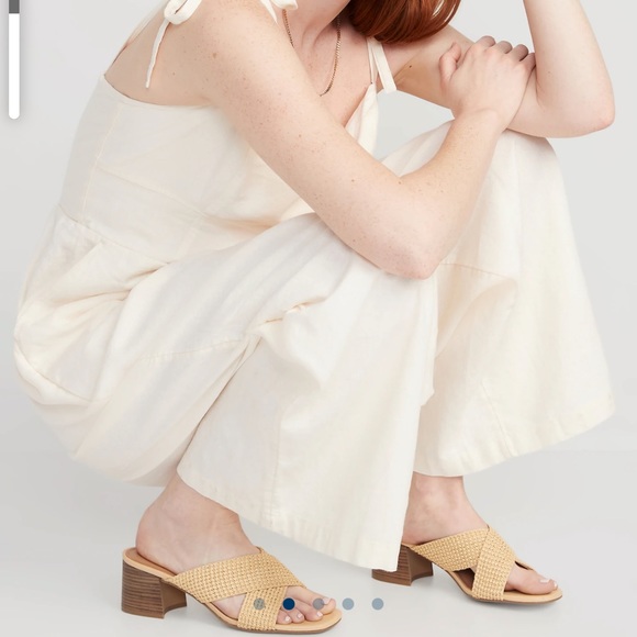 NWT OLD NAVY Square-Toe Braided Straw Cross-Strap Mule SandalsTotally Natura - Picture 4 of 5